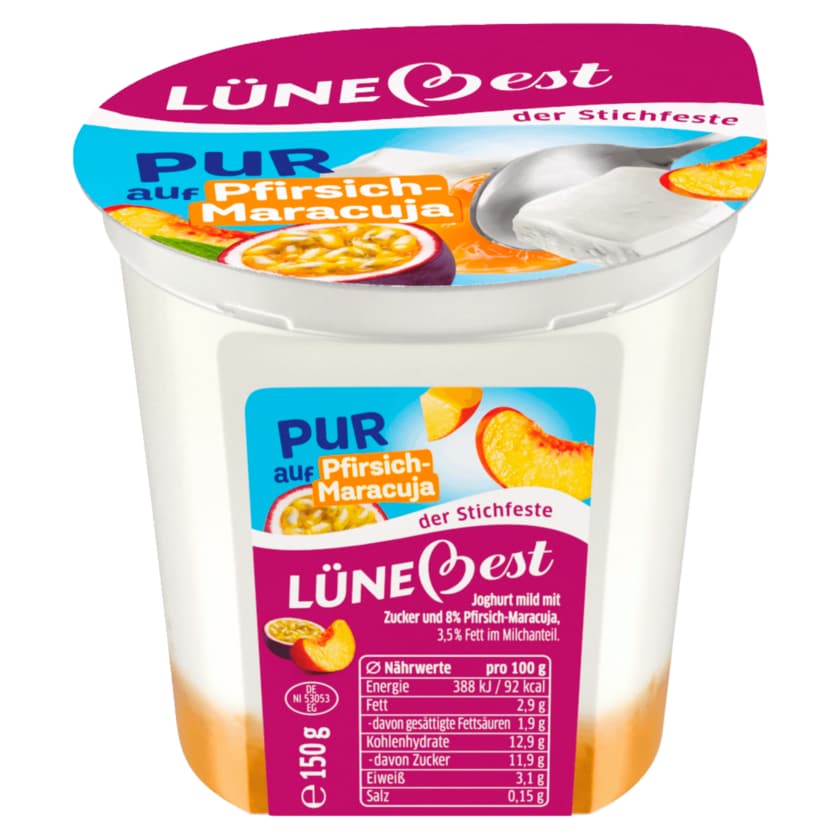 Lünebest Joghurt auf Frucht Pfirsich-Maracuja 150g