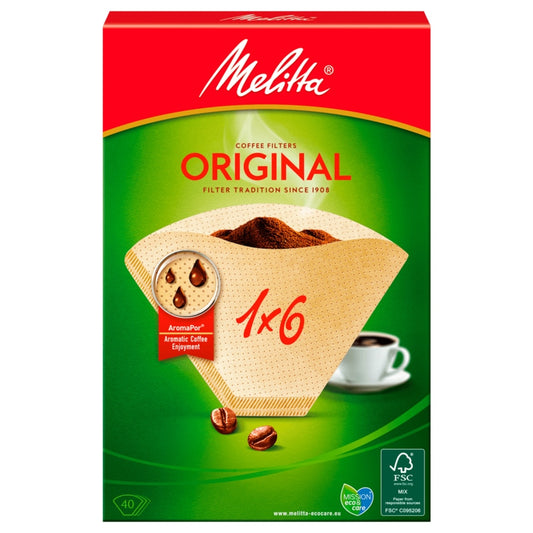 Melitta Filtertüten 1x6 naturbraun 40 Stück