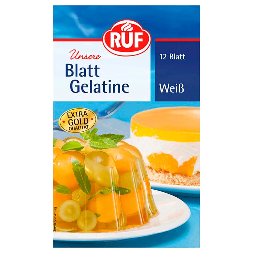 Ruf Blattgelatine Weiß 12 Stück